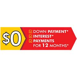 Zero down, interest and payments for 12 months